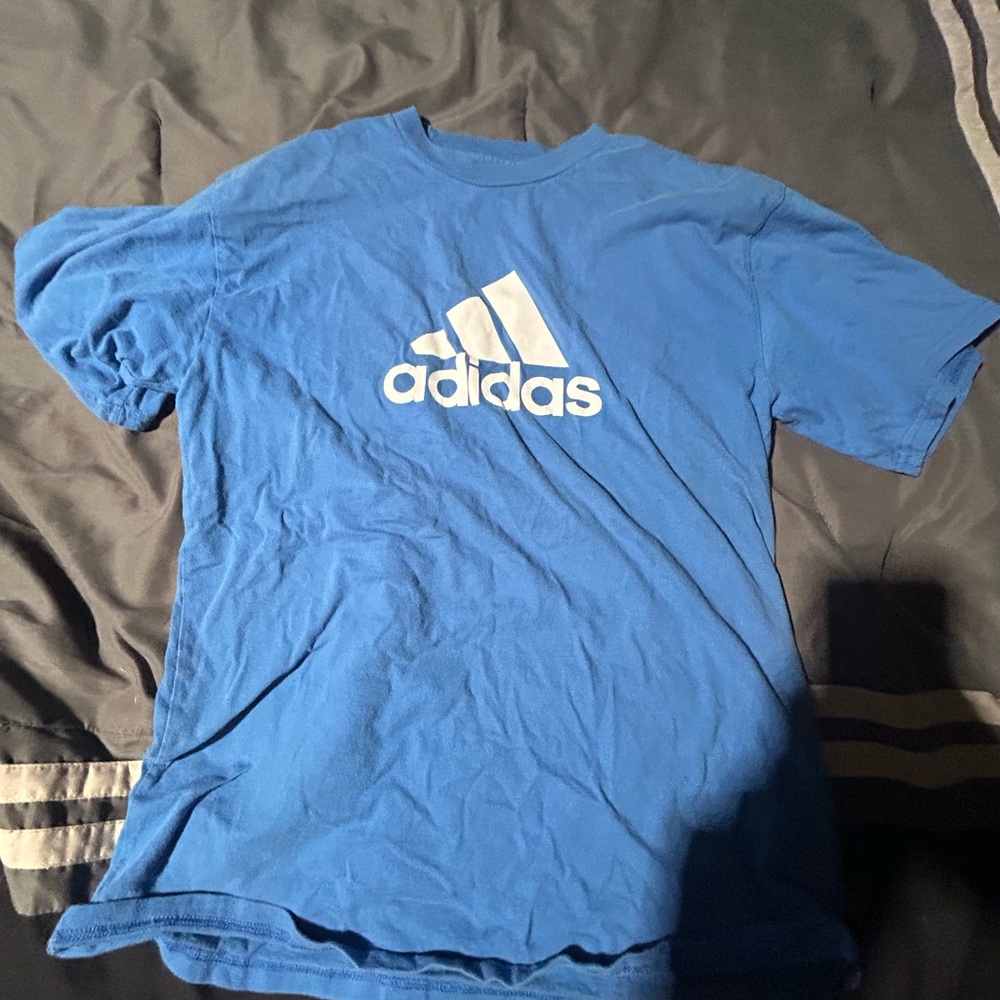 Adidas Blue Short Sleeve Tee with White Logo